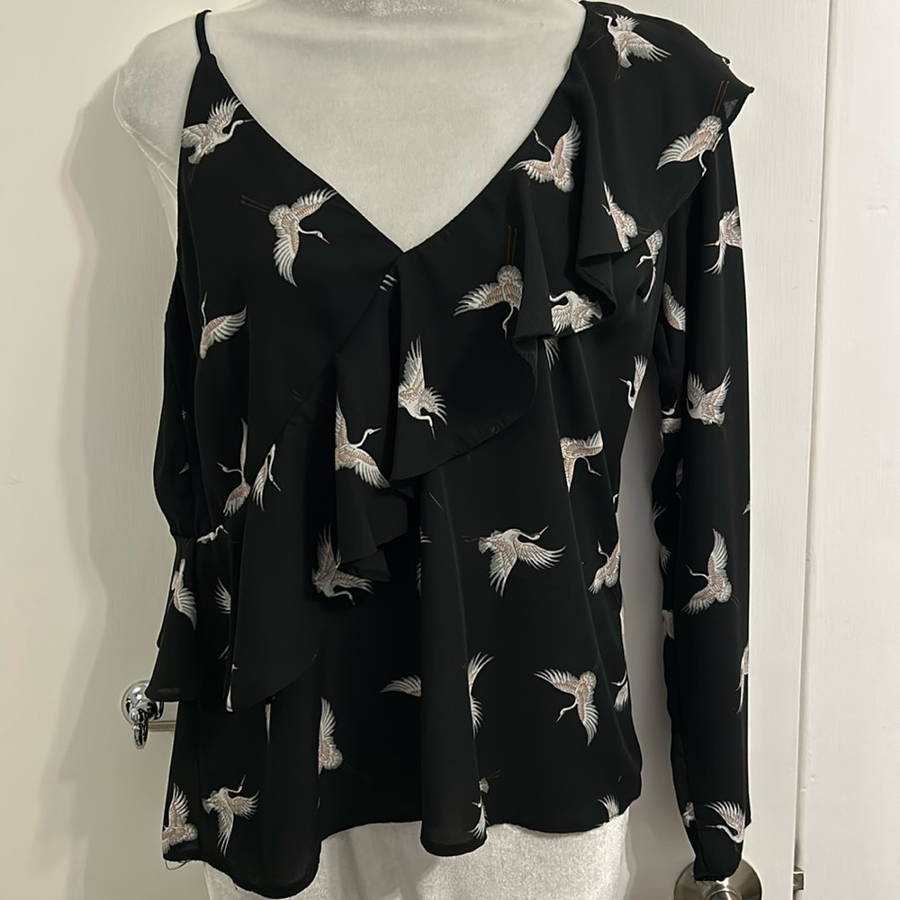 One Shouldered Ruffled Blouse - Picture 1 of 8